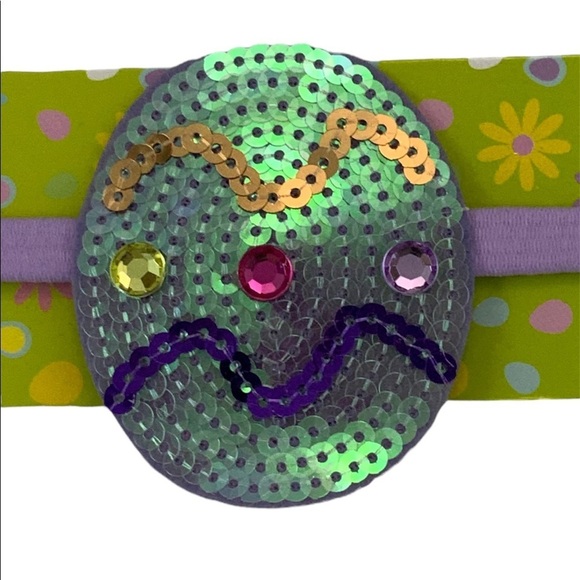 Sassy Sequin Easter Egg Headband Elasticized Easter Lavender Purple Girls Age 6+ - Picture 3 of 11